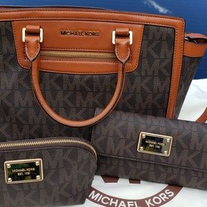 Michael Kors Signature Selma PVC and Leather Bag
